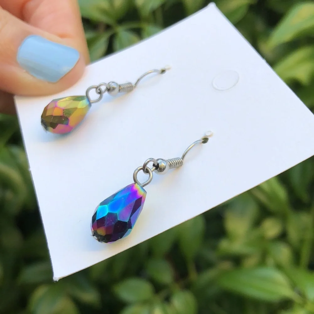 Peacock Crystal Drop Earrings